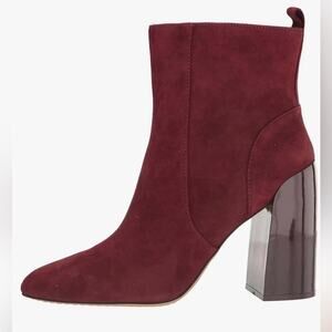 New Vince Camuto Enverna Booties 9.5 Suede Ankle Boots Burgundy